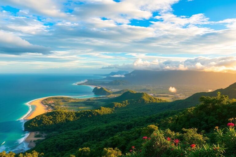 Vista panorâmica da América Central com suas belas paisagens.