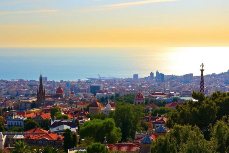 Vista de Barcelona do Parque Güell.