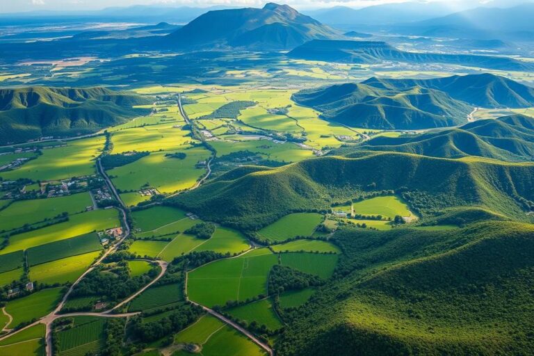 Vista aérea das paisagens do Rio Grande do Sul.