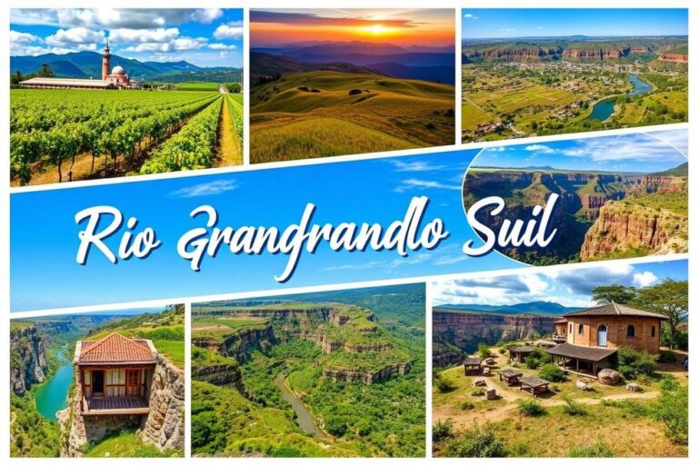 Colagem das belezas naturais do Rio Grande do Sul