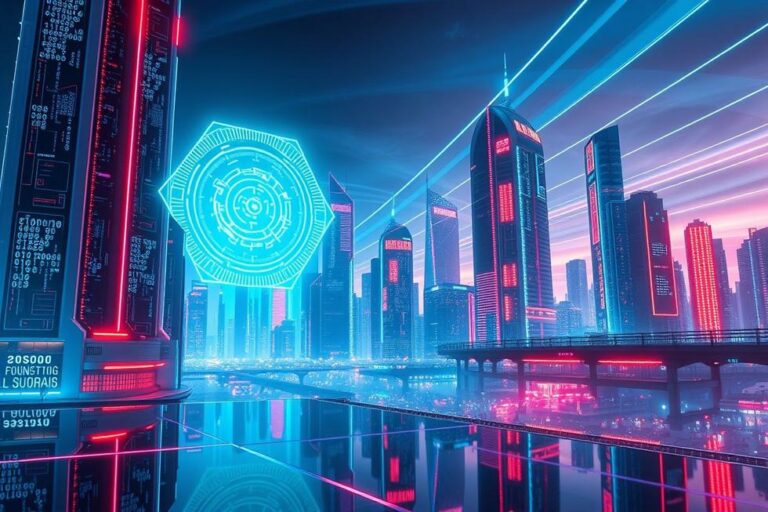 Paisagem futurista representando inovações em IA com GPT-5.