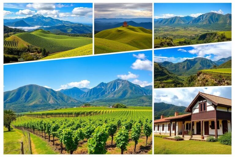 Colagem de paisagens e cultura do Rio Grande do Sul.