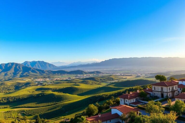 Vista panorâmica do Rio Grande do Sul, representando suas belezas naturais e arquitetônicas.