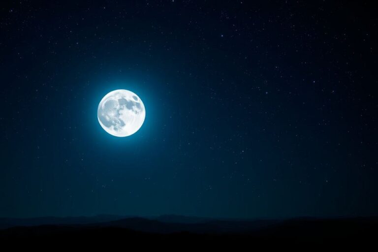 Vista espetacular da Lua cheia no céu noturno