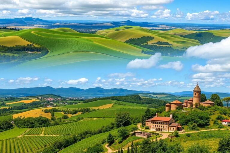 Panorama de paisagens do Rio Grande do Sul.