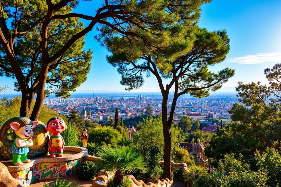 Caminhando pelo Parque Güell: Um Mundo de Cores e Formas