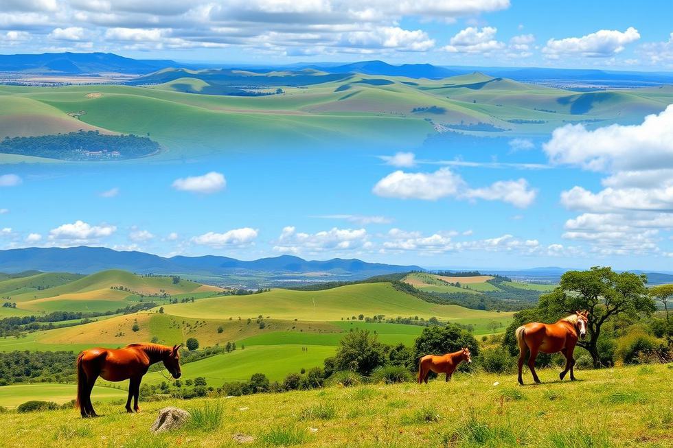 Paisagens do Rio Grande do Sul com cultura gaúcha