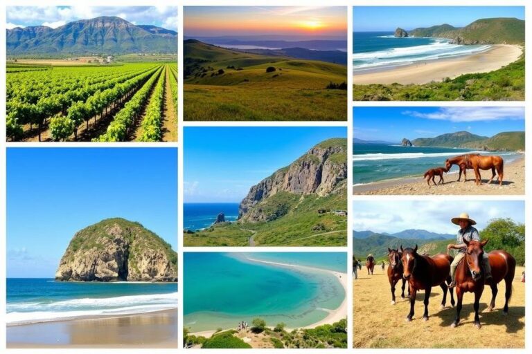 Colagem de atrações turísticas do Rio Grande do Sul