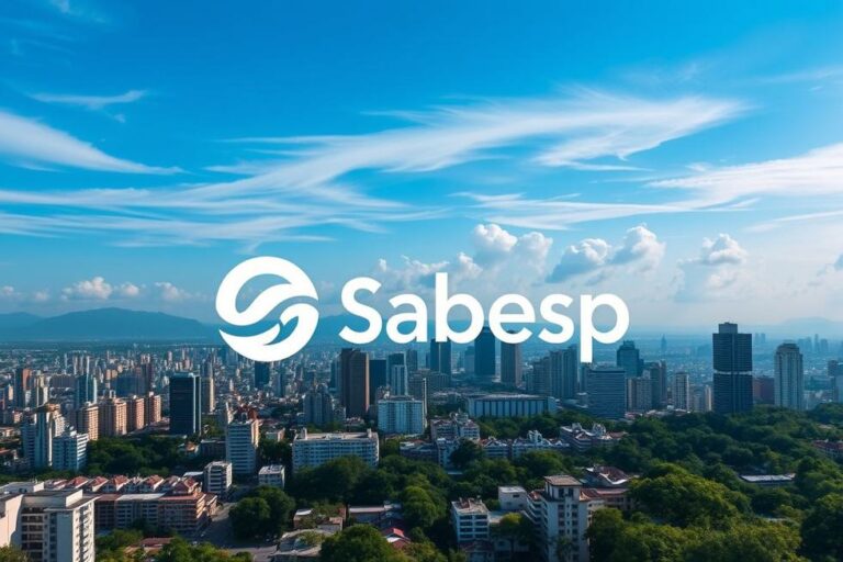 Vista de São Paulo destacando a presença da Sabesp.