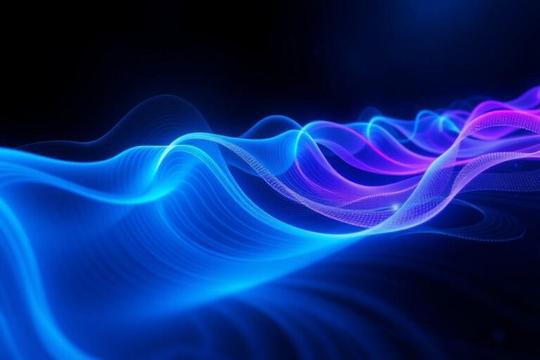 An engaging display of sound waves illustrating the concept of 3D sound.