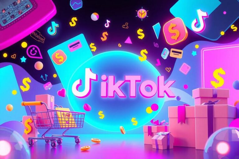 Visual envolvente mostrando o TikTok como plataforma de vendas digitais.